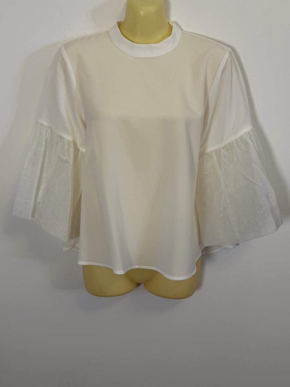 A New Day Ivory Sheer Bell Sleeve Top